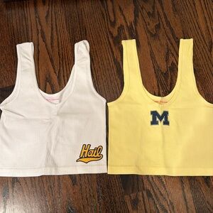 Michigan cropped tank tops. One size. Good condition!